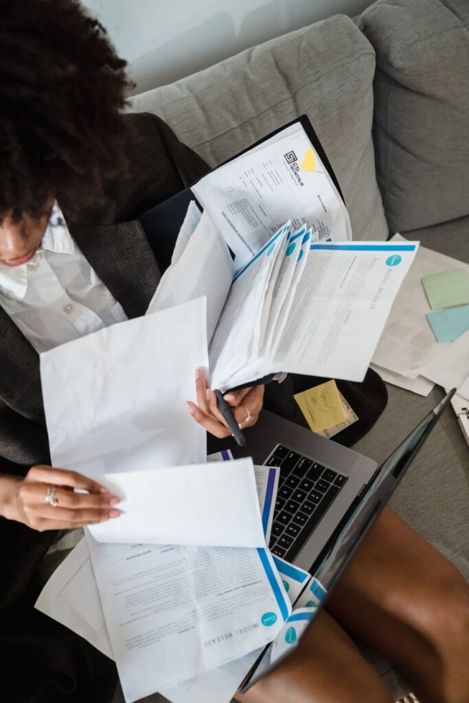 woman holding documents